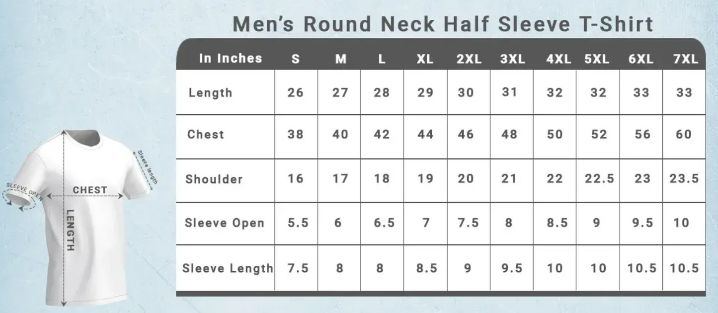 Men's Round Neck Plain T-shirt