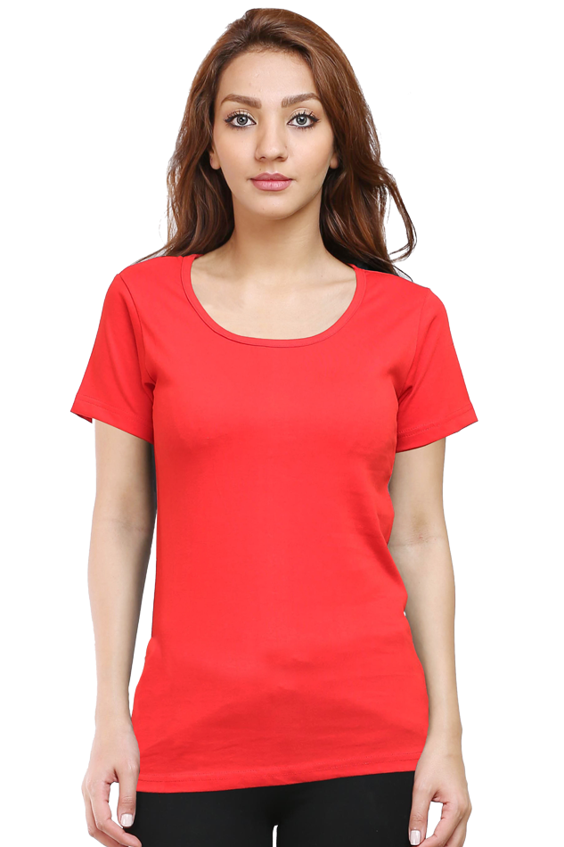 Women's Round Neck Plain T-shirt