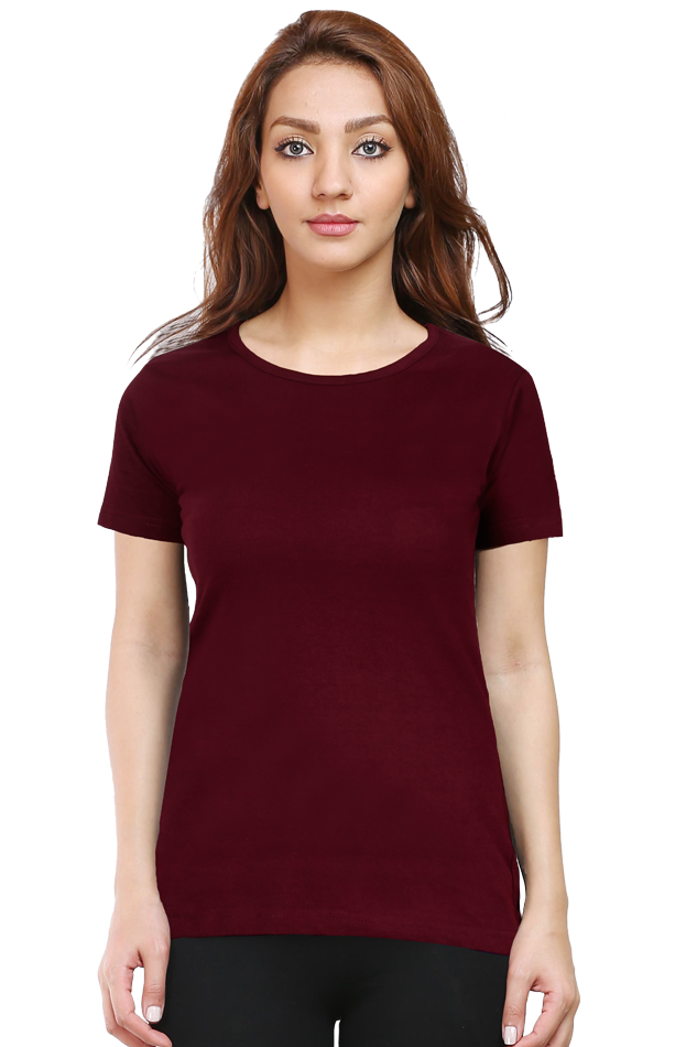 Women's Round Neck Plain T-shirt