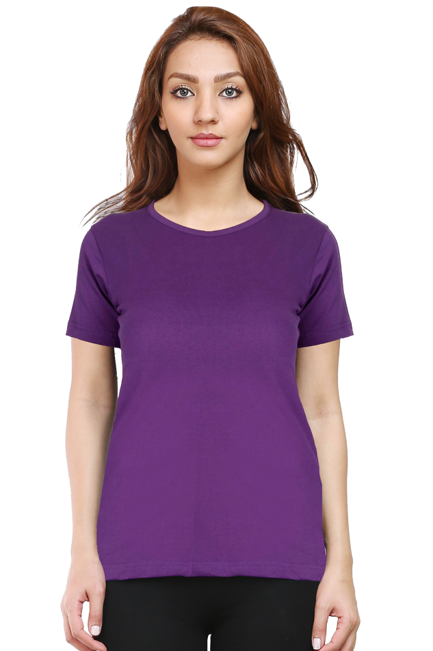Women's Round Neck Plain T-shirt
