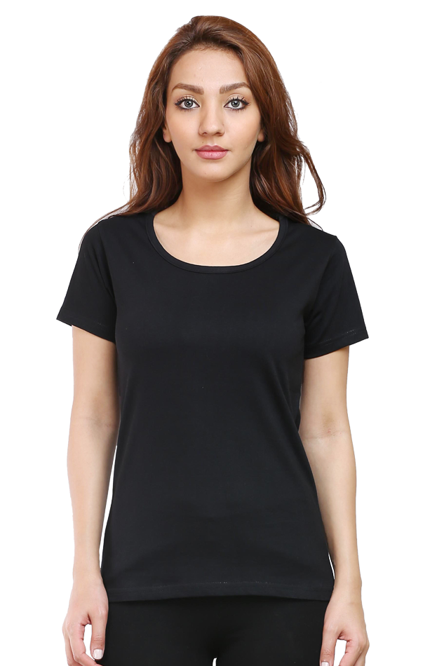 Women's Round Neck Plain T-shirt