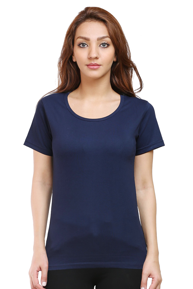 Women's Round Neck Plain T-shirt
