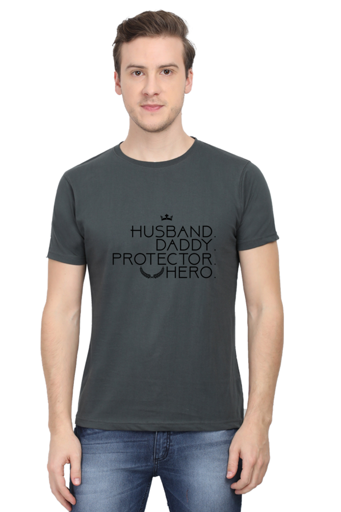 Husband Daddy Protector Hero - Men's T-shirt