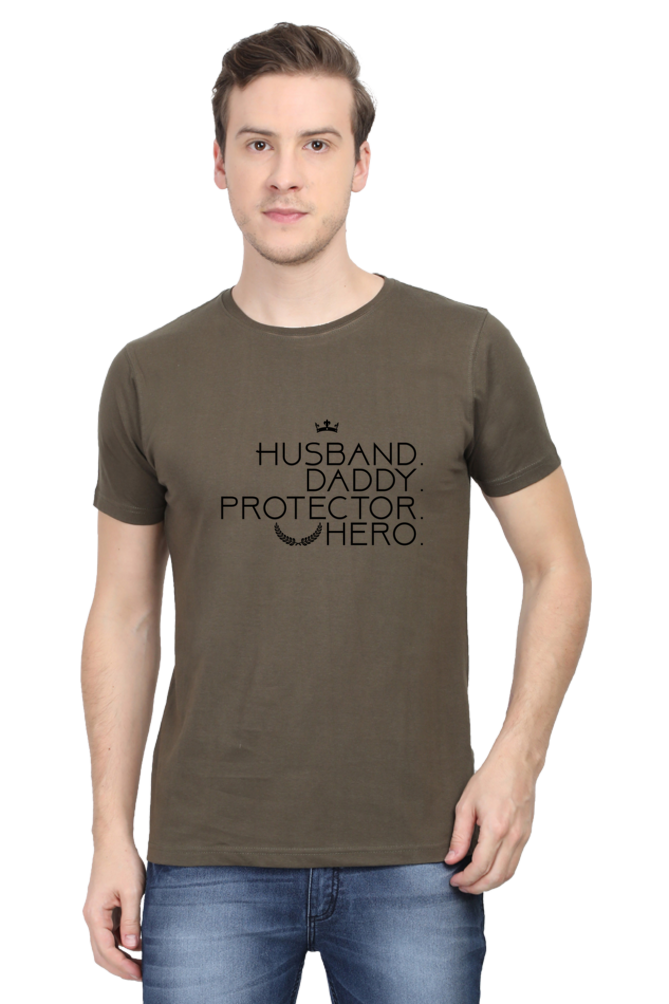 Husband Daddy Protector Hero - Men's T-shirt