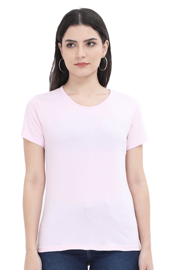 Women's Round Neck Plain T-shirt
