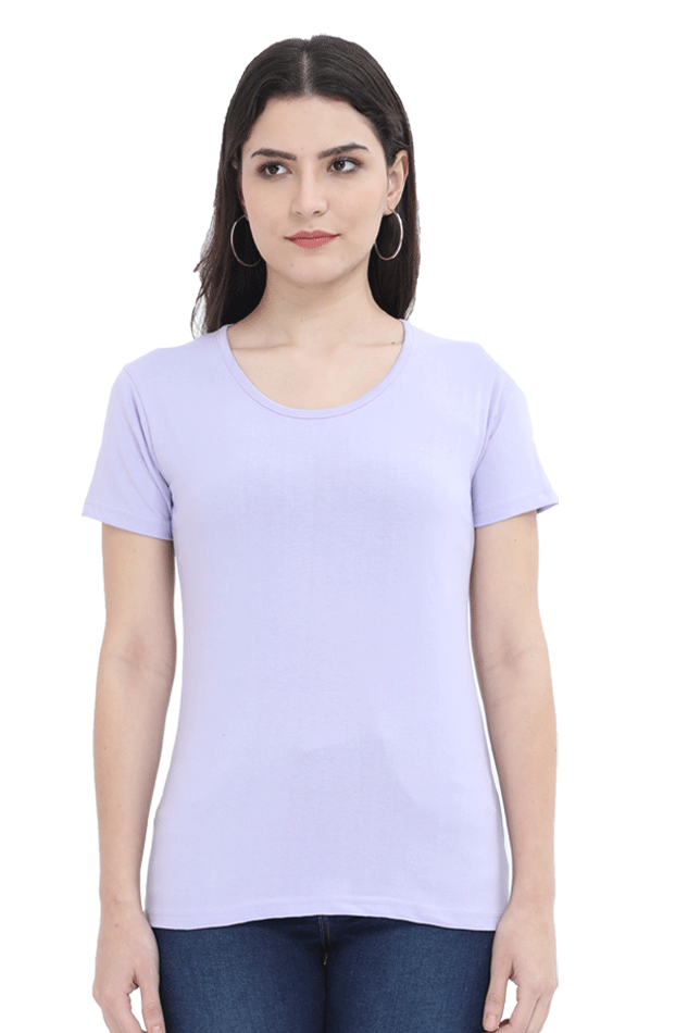 Women's Round Neck Plain T-shirt