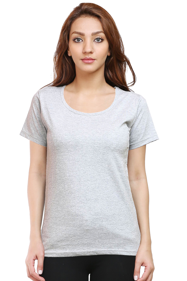 Women's Round Neck Plain T-shirt