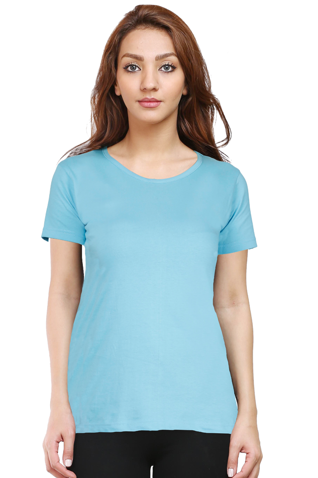 Women's Round Neck Plain T-shirt