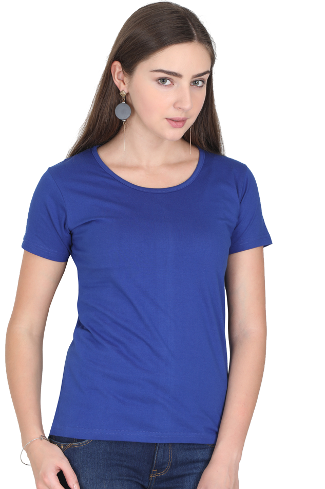 Women's Round Neck Plain T-shirt