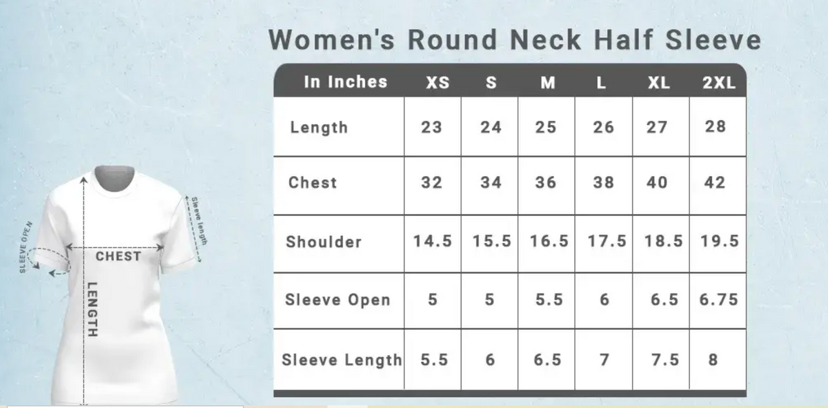 Women's Round Neck Plain T-shirt